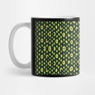 Yellow Flower on a green background pattern Mug